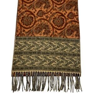 V. Frass cashmink acrylic paisley scarf.